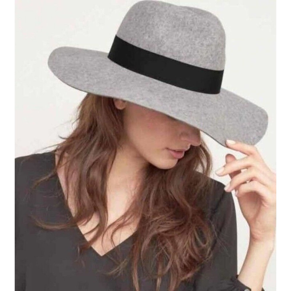 Abercrombie Fitch Wool Felt Fedora Hat Gray Black